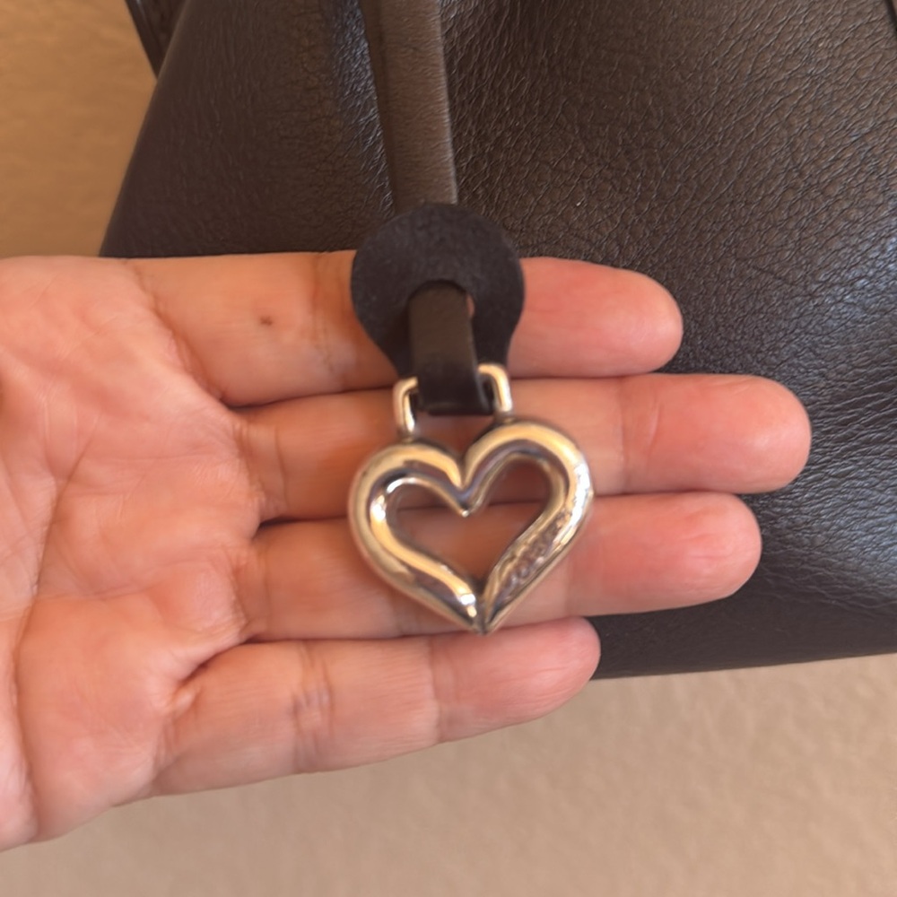 Brighton Black leather Crossbody Bag with Silver Accents - Picture 5 of 11